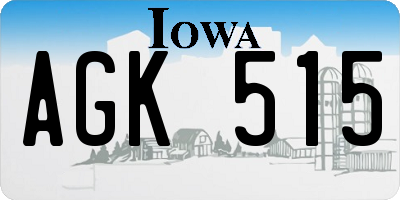 IA license plate AGK515