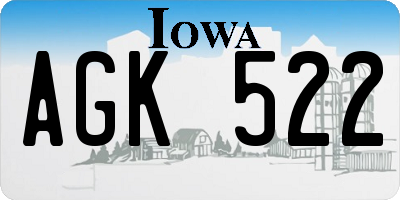 IA license plate AGK522