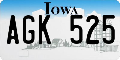 IA license plate AGK525