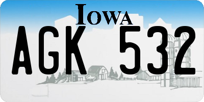 IA license plate AGK532