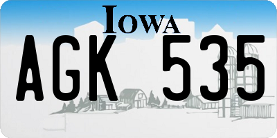 IA license plate AGK535