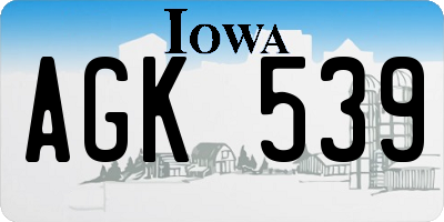 IA license plate AGK539
