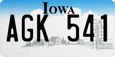 IA license plate AGK541