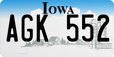 IA license plate AGK552
