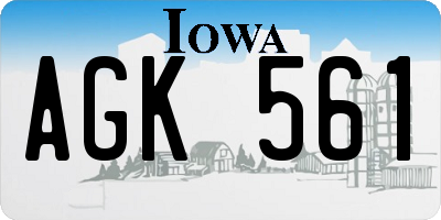 IA license plate AGK561