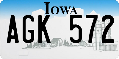 IA license plate AGK572