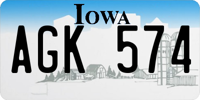 IA license plate AGK574
