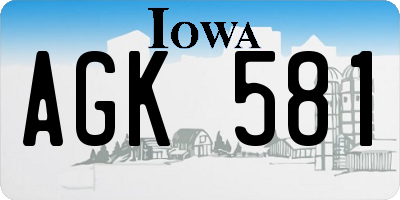 IA license plate AGK581