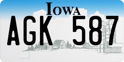 IA license plate AGK587