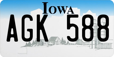 IA license plate AGK588