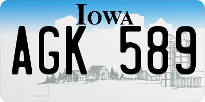 IA license plate AGK589