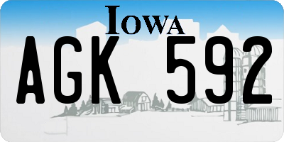 IA license plate AGK592