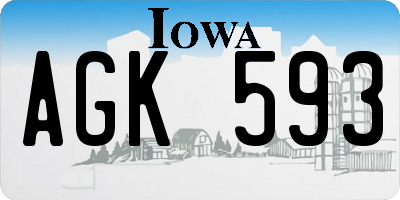 IA license plate AGK593