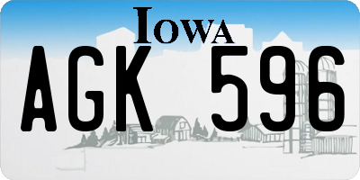IA license plate AGK596