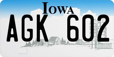 IA license plate AGK602