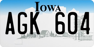 IA license plate AGK604