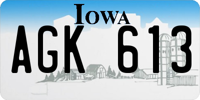 IA license plate AGK613