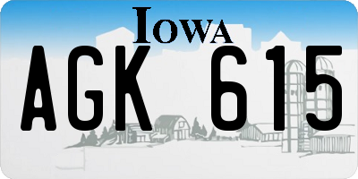 IA license plate AGK615