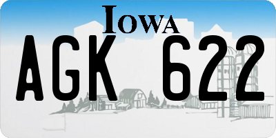 IA license plate AGK622