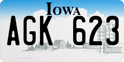 IA license plate AGK623