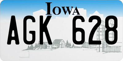 IA license plate AGK628
