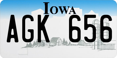 IA license plate AGK656
