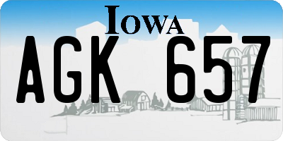 IA license plate AGK657