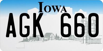 IA license plate AGK660