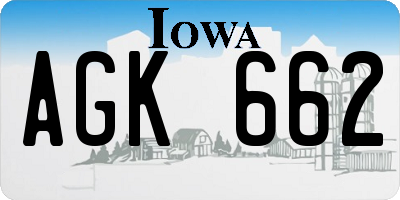 IA license plate AGK662