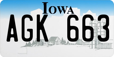 IA license plate AGK663