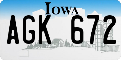 IA license plate AGK672