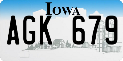 IA license plate AGK679