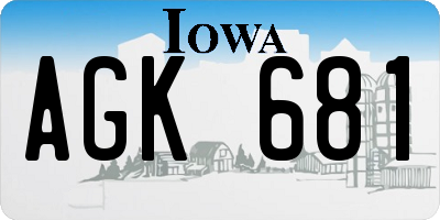 IA license plate AGK681
