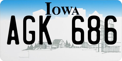 IA license plate AGK686