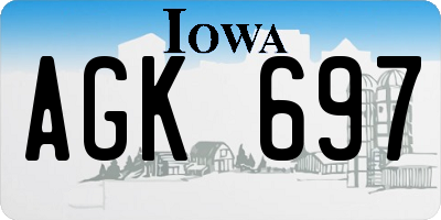 IA license plate AGK697