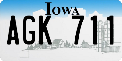 IA license plate AGK711