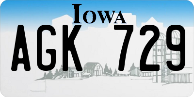 IA license plate AGK729