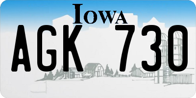 IA license plate AGK730