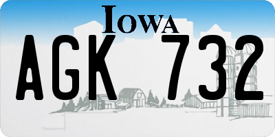IA license plate AGK732