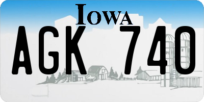 IA license plate AGK740
