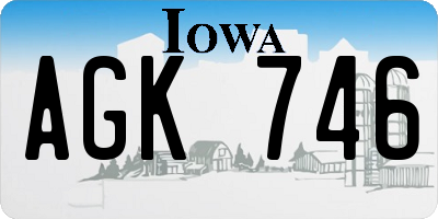 IA license plate AGK746