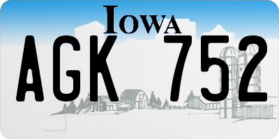 IA license plate AGK752