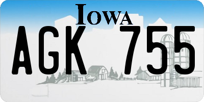 IA license plate AGK755