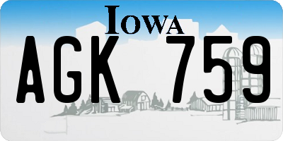 IA license plate AGK759