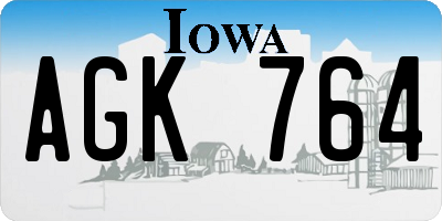 IA license plate AGK764