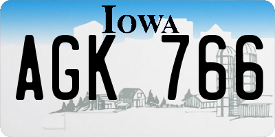 IA license plate AGK766
