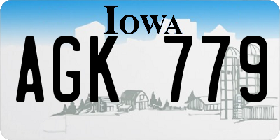 IA license plate AGK779