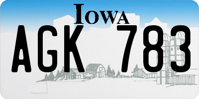 IA license plate AGK783
