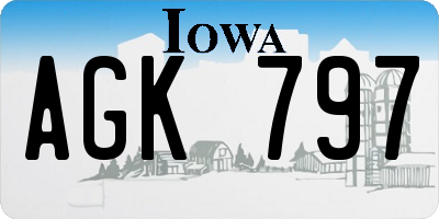 IA license plate AGK797