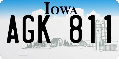 IA license plate AGK811